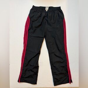 adidas Black Joggers with red Side Stripes size M